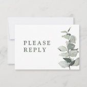 Elegante Eucalyptus Maaltijdkeuze Trouwen RSVP Kaartje (Voorkant)
