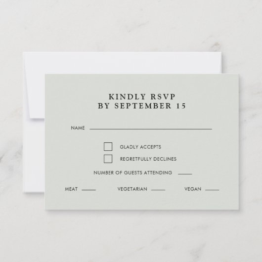 Elegante Eucalyptus Maaltijdkeuze Trouwen RSVP Kaartje (Achterkant)