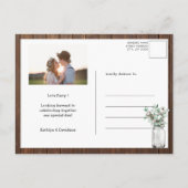 Elegante Eucalyptus Mason Jar I DO Verlovingsparti Uitnodiging Briefkaart (Achterkant)