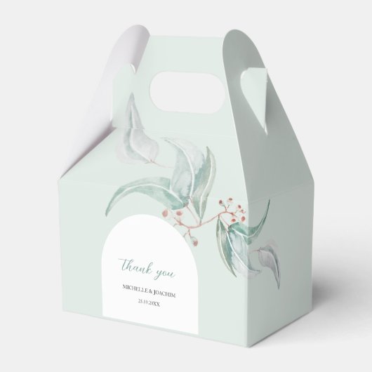 Elegante eucalyptus met bloemen Waterverf kunst Bedankdoosjes (Voorkant Zijde)