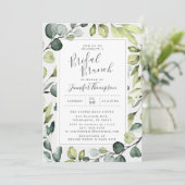 Elegante eucalyptus met groen Vrijgezellenfeest Kaart (Staand voorkant)