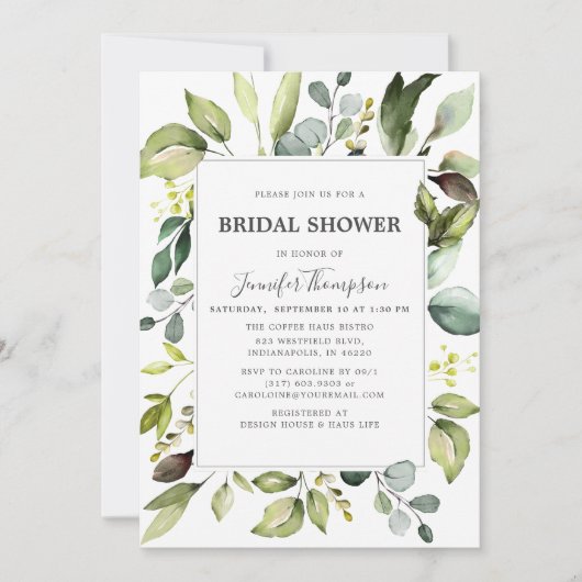 Elegante eucalyptus met groen Vrijgezellenfeest Kaart (Voorkant)