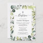 Elegante eucalyptus met groene doop kaart (Voorkant)