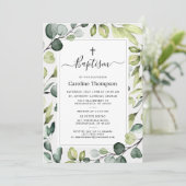 Elegante eucalyptus met groene doop kaart (Staand voorkant)