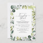 Elegante eucalyptus met groene koppels Douche Kaart (Voorkant)