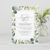 Elegante eucalyptus met groene koppels Douche Kaart (Staand voorkant)