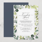 Elegante eucalyptus met groene koppels Douche Kaart (Voorkant / Achterkant)