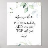 Elegante Eucalyptus Mimosa Bar Drink Bord Poster (Voorkant)