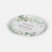 Elegante Eucalyptus moderne bruiloft Papieren Bordje (Gekanteld)