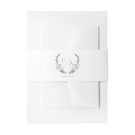 Elegante eucalyptus monogram uitnodigingen wikkel