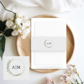 Elegante eucalyptus monogram uitnodigingen wikkel