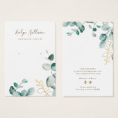 Elegante eucalyptus oorbel display kaart (Voorkant /achterkant)