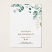 Elegante eucalyptus oorbel display kaart (Achterkant)