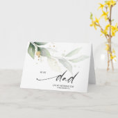 Elegante eucalyptus op de trouwdag van mijn vader kaart (Gele Bloem)