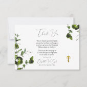 Elegante Eucalyptus Orthodox Christelijke Begrafen Bedankkaart (Voorkant)