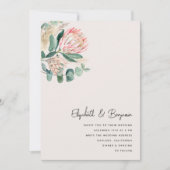 Elegante Eucalyptus Pampas Gras Protea Foto Kaart (Voorkant)