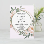 Elegante Eucalyptus perzik bloem Kaart (Staand voorkant)