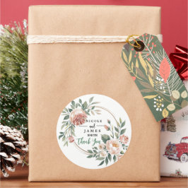 Elegante Eucalyptus perzik bloem Ronde Sticker