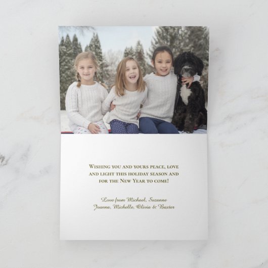 Elegante Eucalyptus & Pine Vrolijk Kerstfeest Feestdagen Kaart (Binnen)