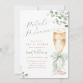 Elegante Eucalyptus Prosecco Bruidsdiner Kaart (Voorkant)