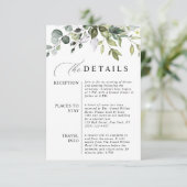 Elegante Eucalyptus QR Code Botanische Bruiloft Informatiekaartje (Staand voorkant)
