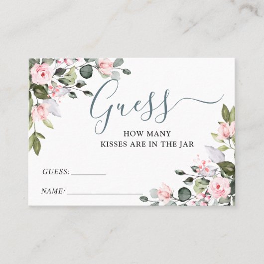 Elegante Eucalyptus Raad Hoeveel Spelkaart Visitekaartje (Voorkant)