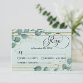 Elegante Eucalyptus-reactiekaart RSVP Kaartje (Staand voorkant)