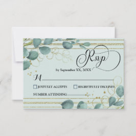 Elegante Eucalyptus-reactiekaart RSVP Kaartje