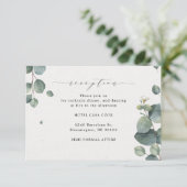 Elegante Eucalyptus Receptie Kaart (Staand voorkant)