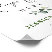 Elegante Eucalyptus Receptkaarten Bruidsdouche Aff Poster (Hoek)