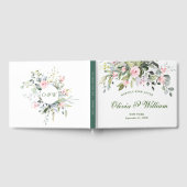 Elegante Eucalyptus Roze Blush Rozen Bloemen Bruil Gastenboek (Volledig)
