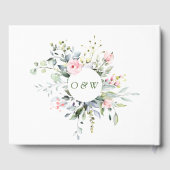 Elegante Eucalyptus Roze Blush Rozen Bloemen Bruil Gastenboek (Achterkant)