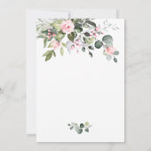 Elegante Eucalyptus Roze Bruids Bruiloft Kaart (Achterkant)