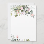 Elegante Eucalyptus Roze Bruids Shower Kaart (Achterkant)