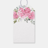 Elegante Eucalyptus Roze Hortensia Favor Bedankt Cadeaulabel (Achterkant)