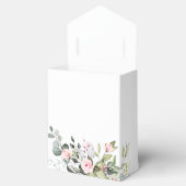 Elegante Eucalyptus Roze Rozen Bloemige Trouwdag Bedankdoosjes (Geopend)