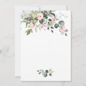 Elegante Eucalyptus Roze Rozen Brunch & Bruisend Kaart (Achterkant)