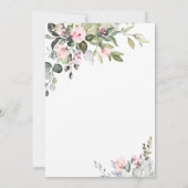 Elegante Eucalyptus Roze Rozen Groene Huwelijksdec Kaart (Achterkant)