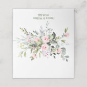 Elegante Eucalyptus Roze Rozen Huwelijks Tafelkaar Plaatskaartje (Buitenkant ongevouwen)