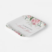 Elegante Eucalyptus & Roze Rozen Uitnodigen Papieren Bordje (Gebogen)