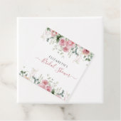 Elegante Eucalyptus & Roze Rozen Uitnodiging Bedankjes Labels (In situ)