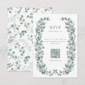 Elegante Eucalyptus RSVP Kaartje (Voorkant / Achterkant)