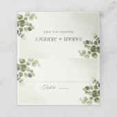 Elegante Eucalyptus Rustic verlaat budget bruiloft Plaatskaartje (Buitenkant ongevouwen)
