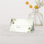 Elegante Eucalyptus Rustic verlaat budget bruiloft Plaatskaartje (Voorkant)