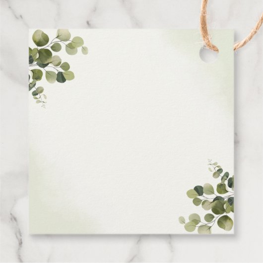 Elegante Eucalyptus rustieke bladeren budget dank  Bedankjes Labels (Achterkant)