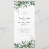 Elegante Eucalyptus Salie Groene Botanische Huweli Programmakaart (Voorkant)