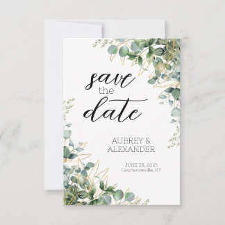Elegante Eucalyptus Save the Date Kaarten