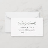 elegante eucalyptus schattig baby shower luierhand notitiekaartje (Voorkant)