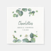 Elegante Eucalyptus Script Bruiloft Bruidsshower P Servet (Voorkant)