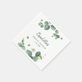 Elegante Eucalyptus Script Bruiloft Bruidsshower P Servet (Hoek)